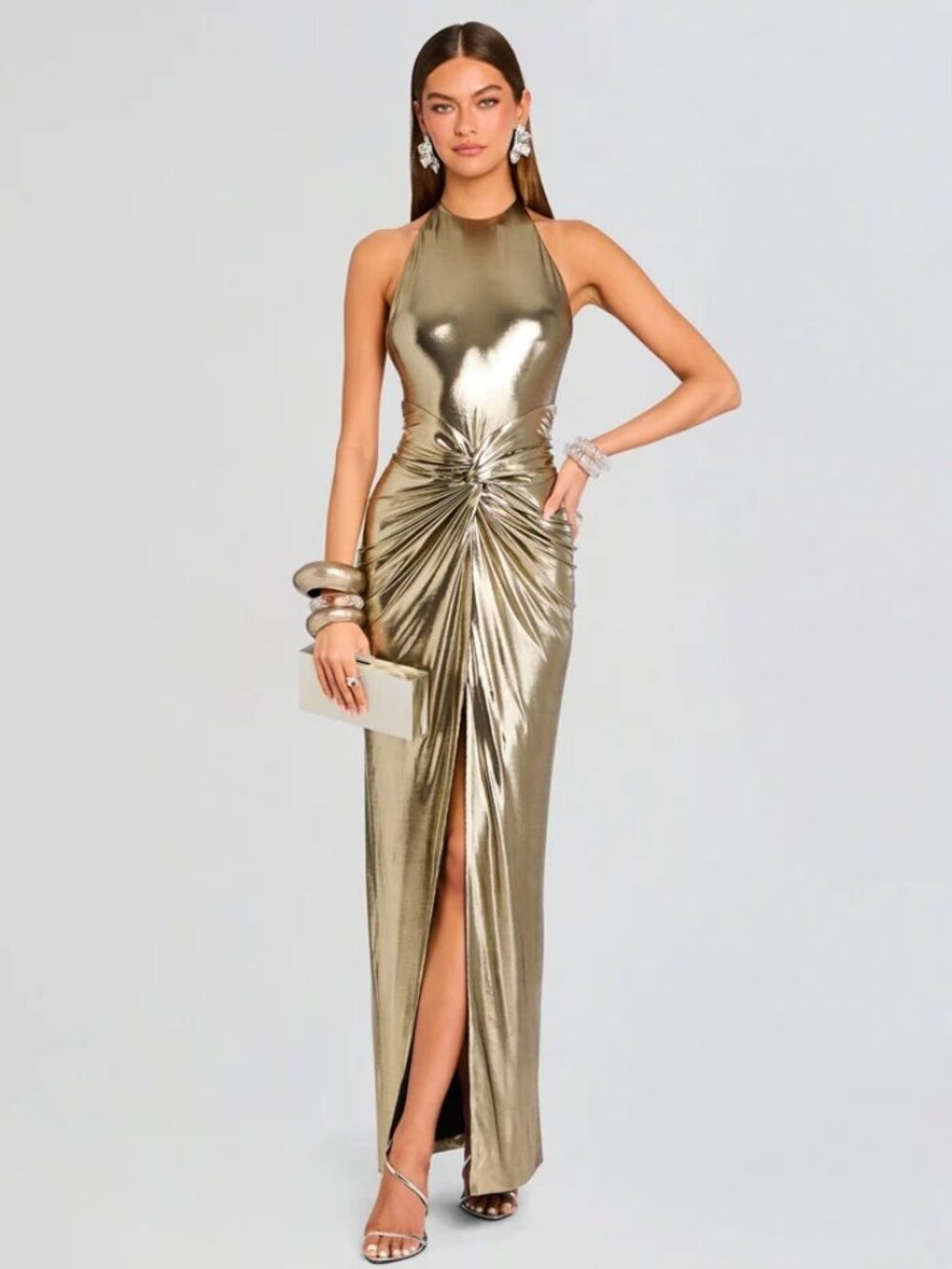 RETROFETE Anida Dress in Metallic Gold NWT Small